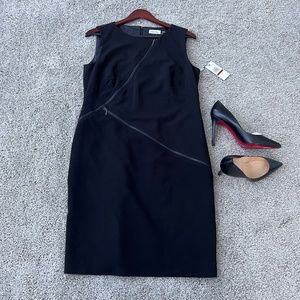 NWT Black Calvin Klein Sheath Sleeveless Dress | Size 12